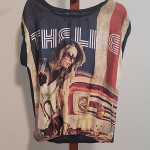 Joggy satin and cotton top